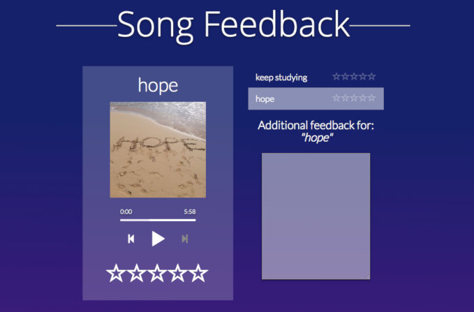 Music feedback tool